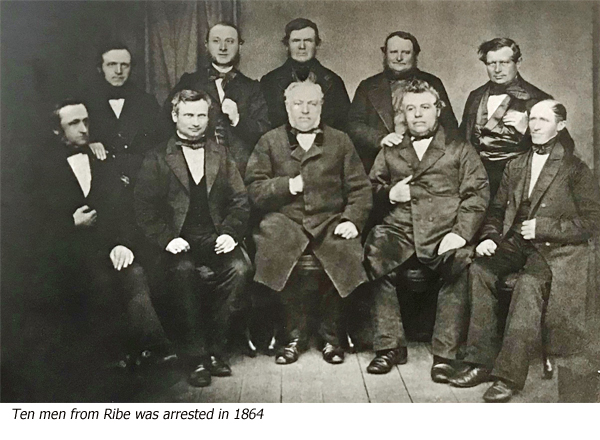 Ten men from Ribe was arrested i 1864